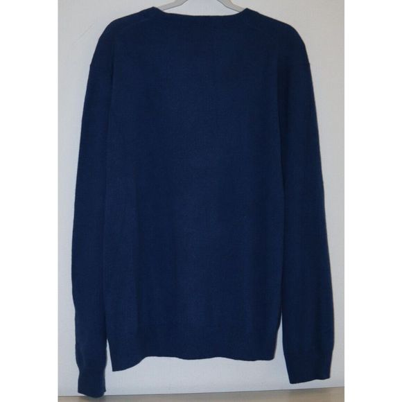 The Men's Store Bloomingdale's 7645113M Sz 2XL Blue Heather Cashmere Sweater $19 - Picture 2 of 4